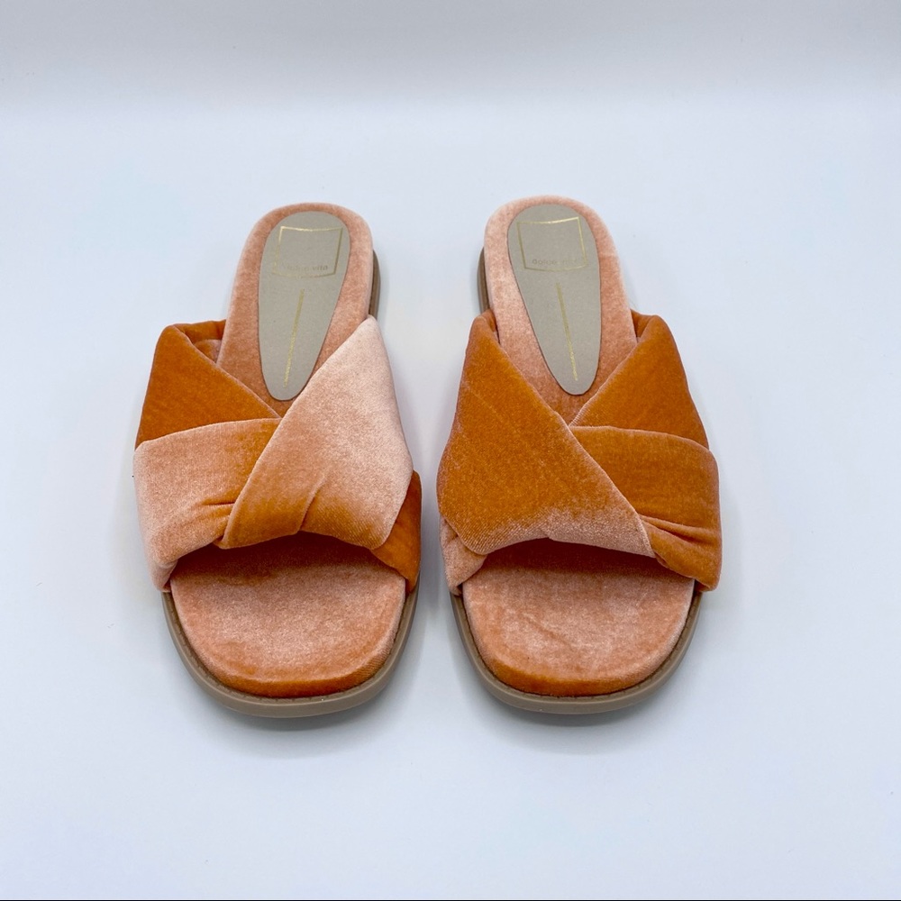 Dolce Vita Golda Knotted Blush Velvet Slipper - Picture 5 of 15